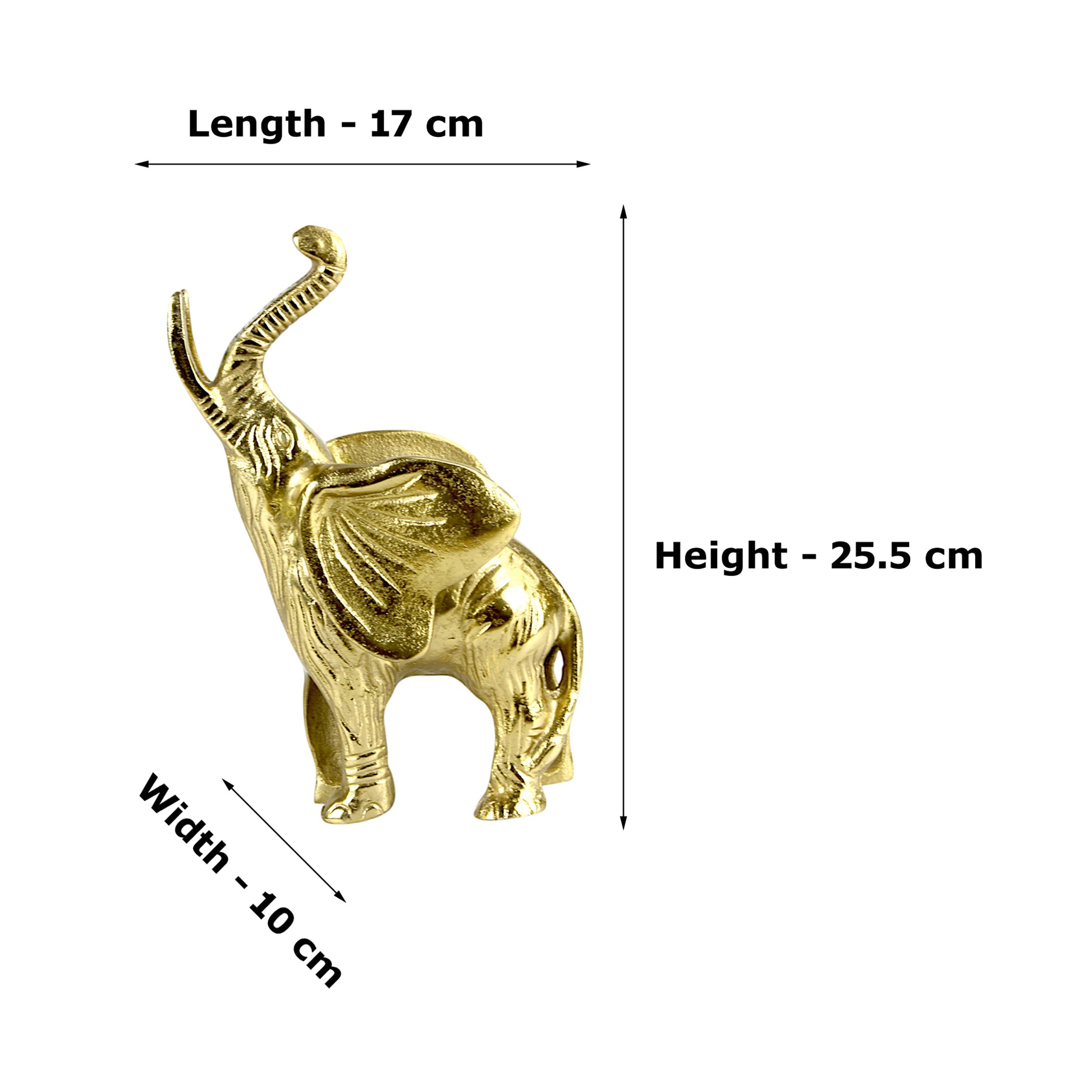 Handcrafted Golden Aluminum Elephant Statue