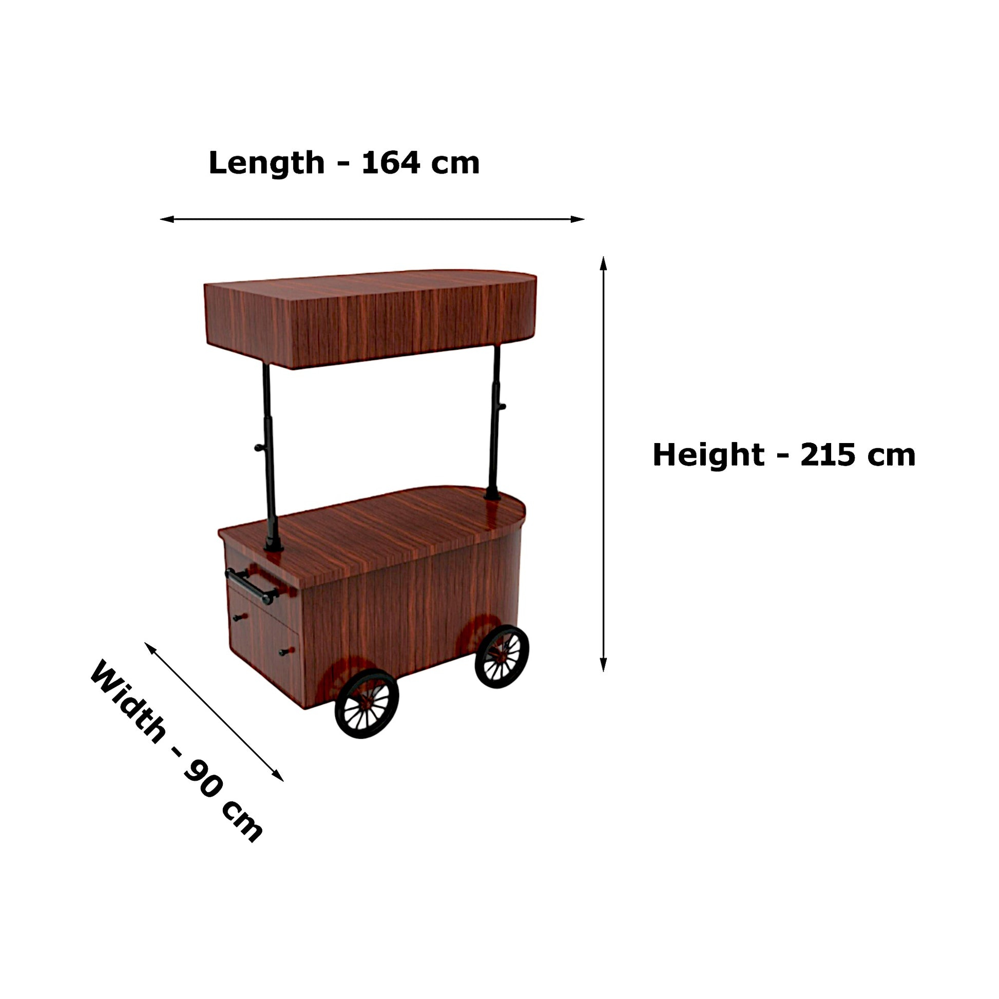 Elegant Wooden Tea Cart