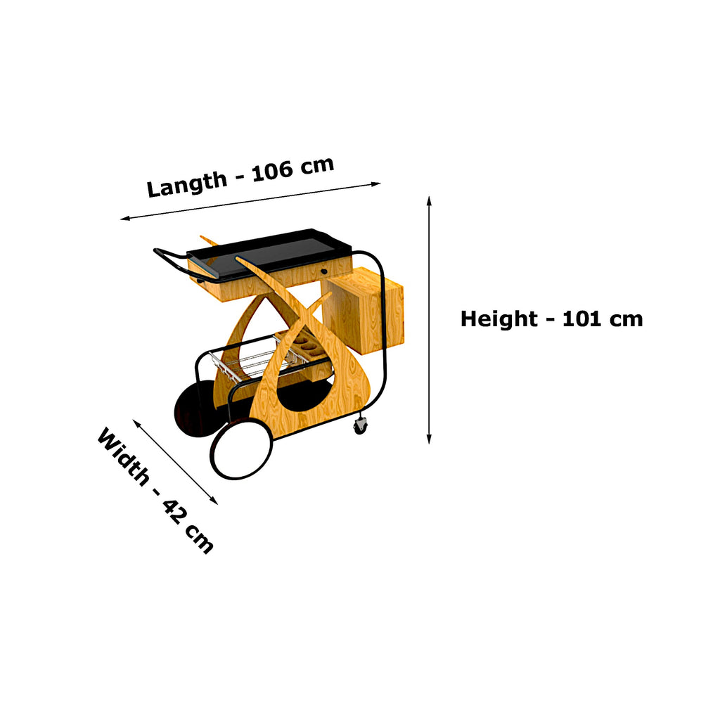 Wooden Designer Hospitality Bar Trolley
