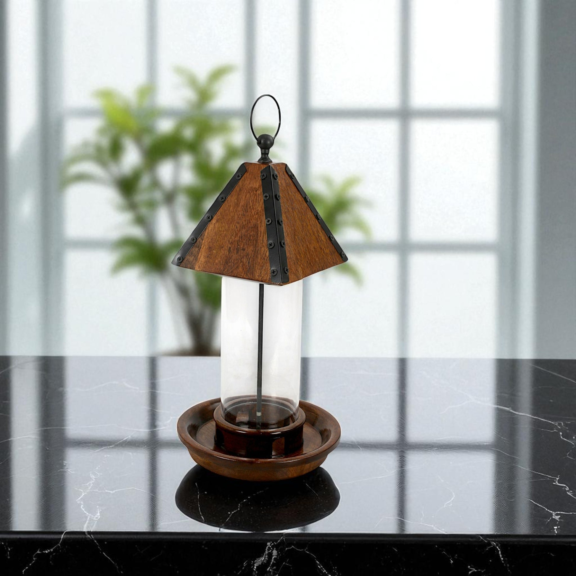 Lamp-Inspired Wooden Bird Feeder