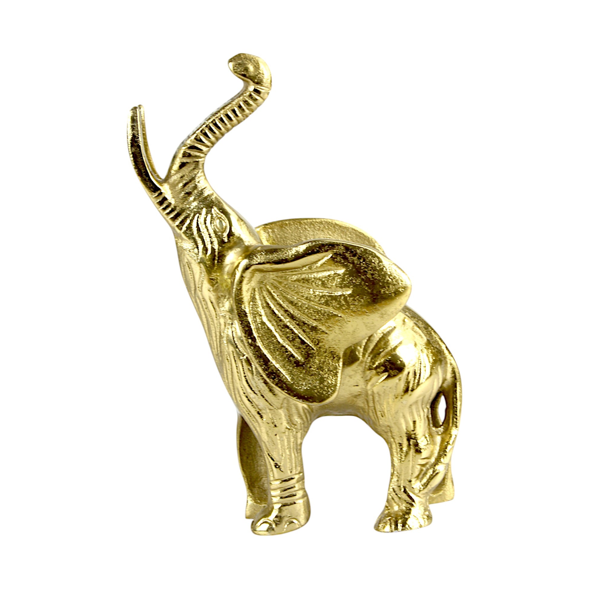 Handcrafted Golden Aluminum Elephant Statue
