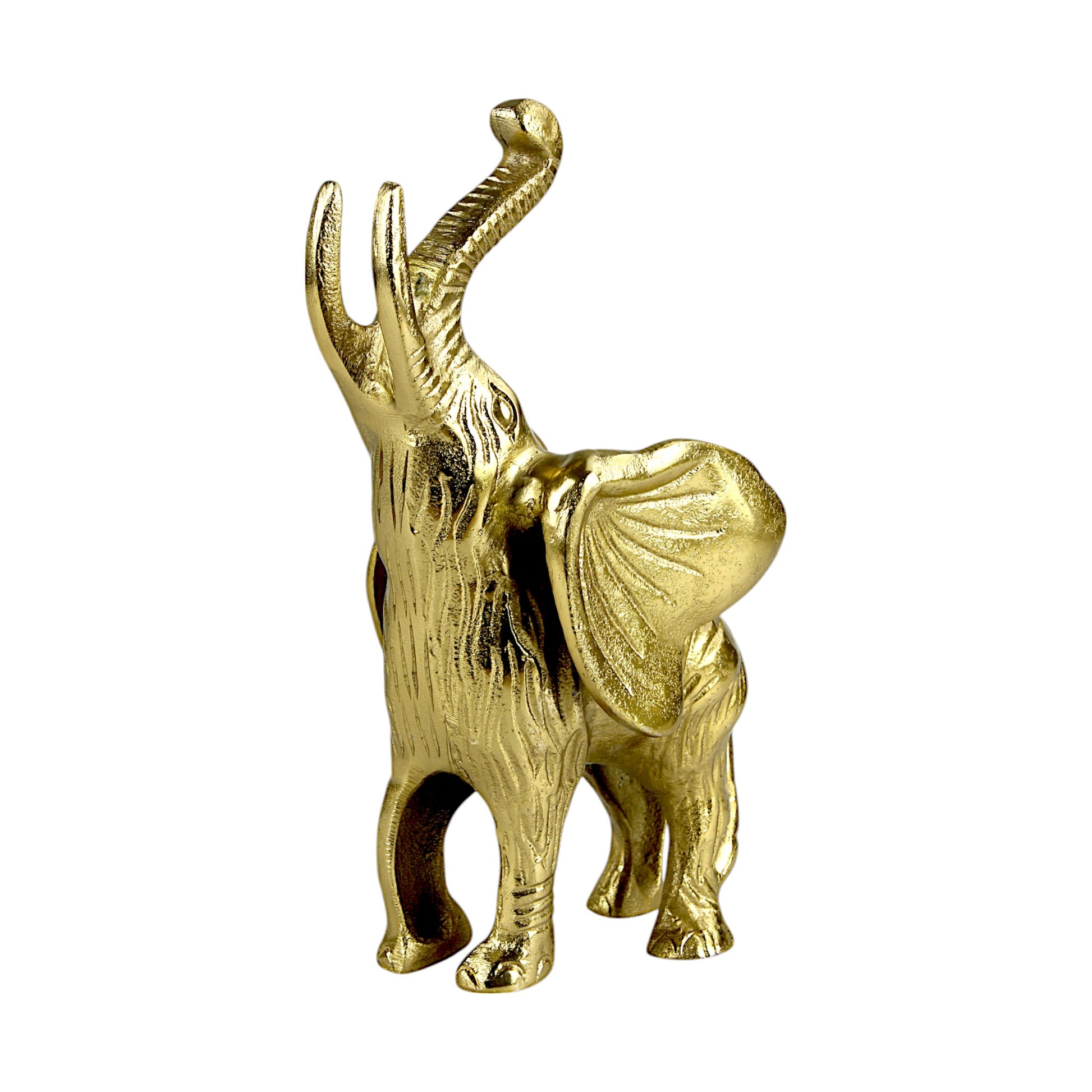 Handcrafted Golden Aluminum Elephant Statue