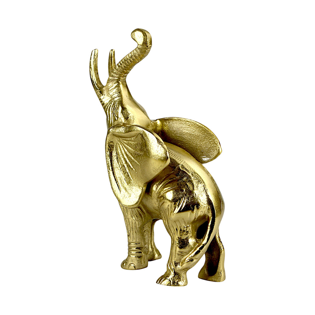 Handcrafted Golden Aluminum Elephant Statue
