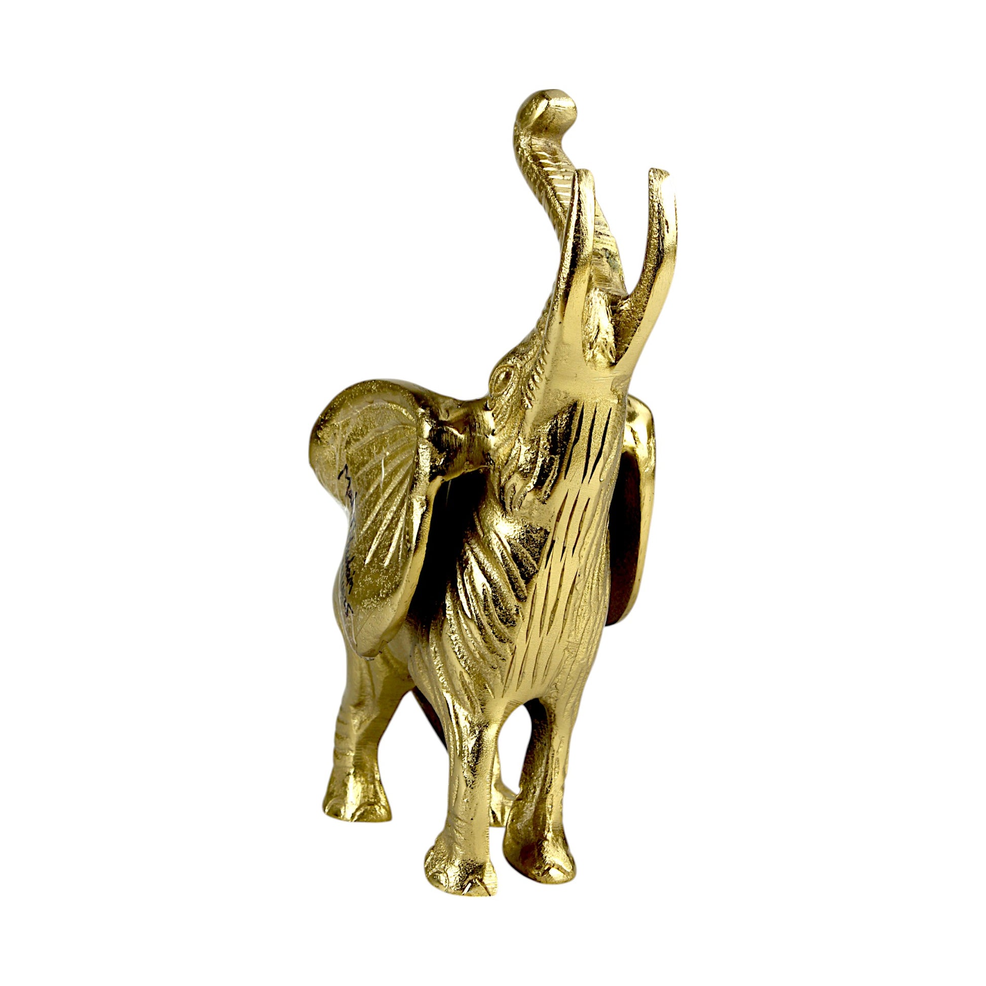 Handcrafted Golden Aluminum Elephant Statue