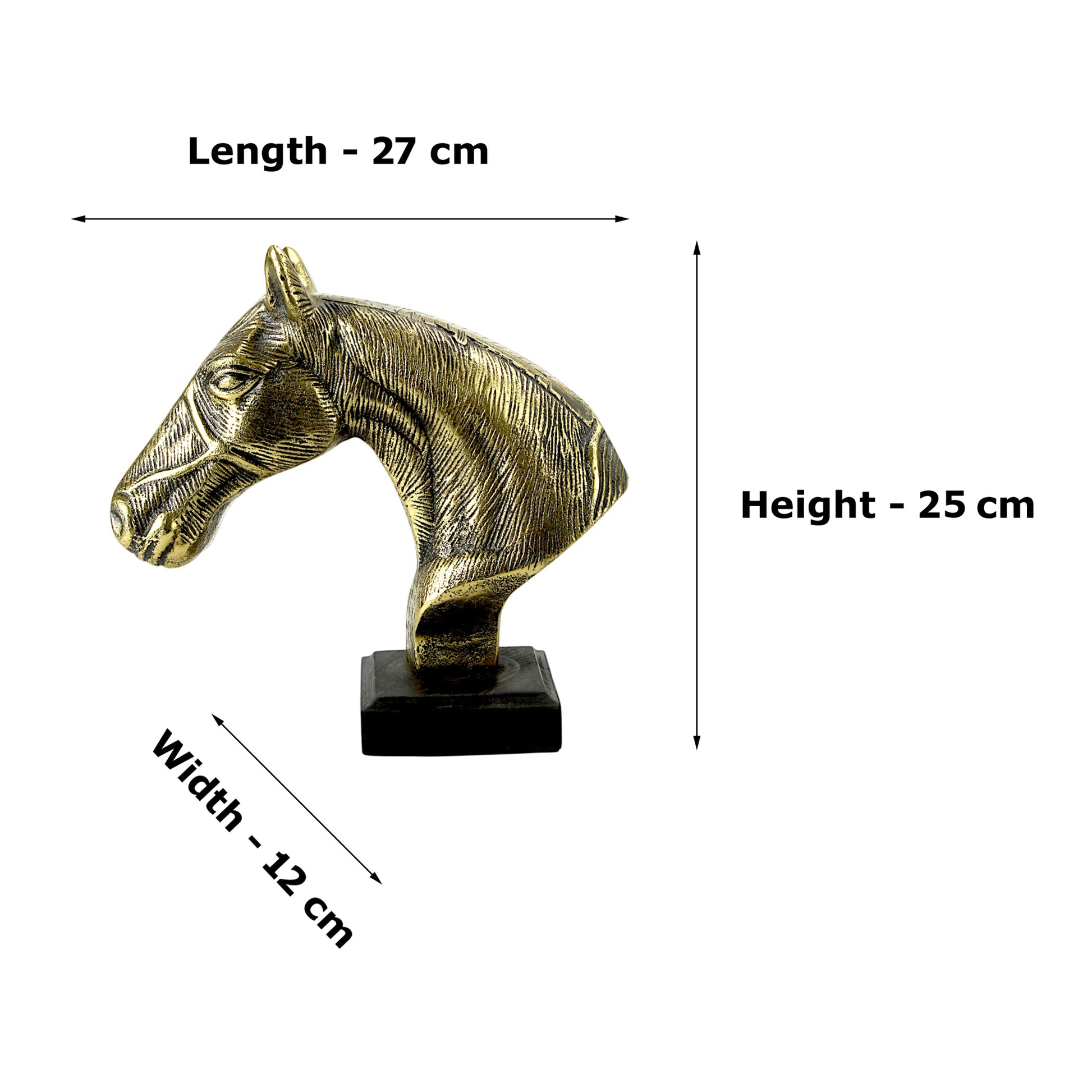 Handcrafted Golden Aluminum Horse Head Figurine