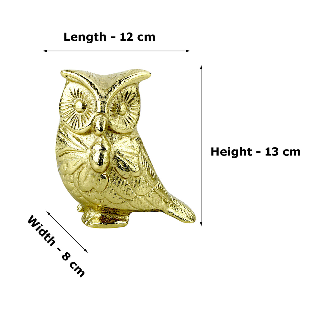 Handcrafted Golden Aluminum Owl Figurine