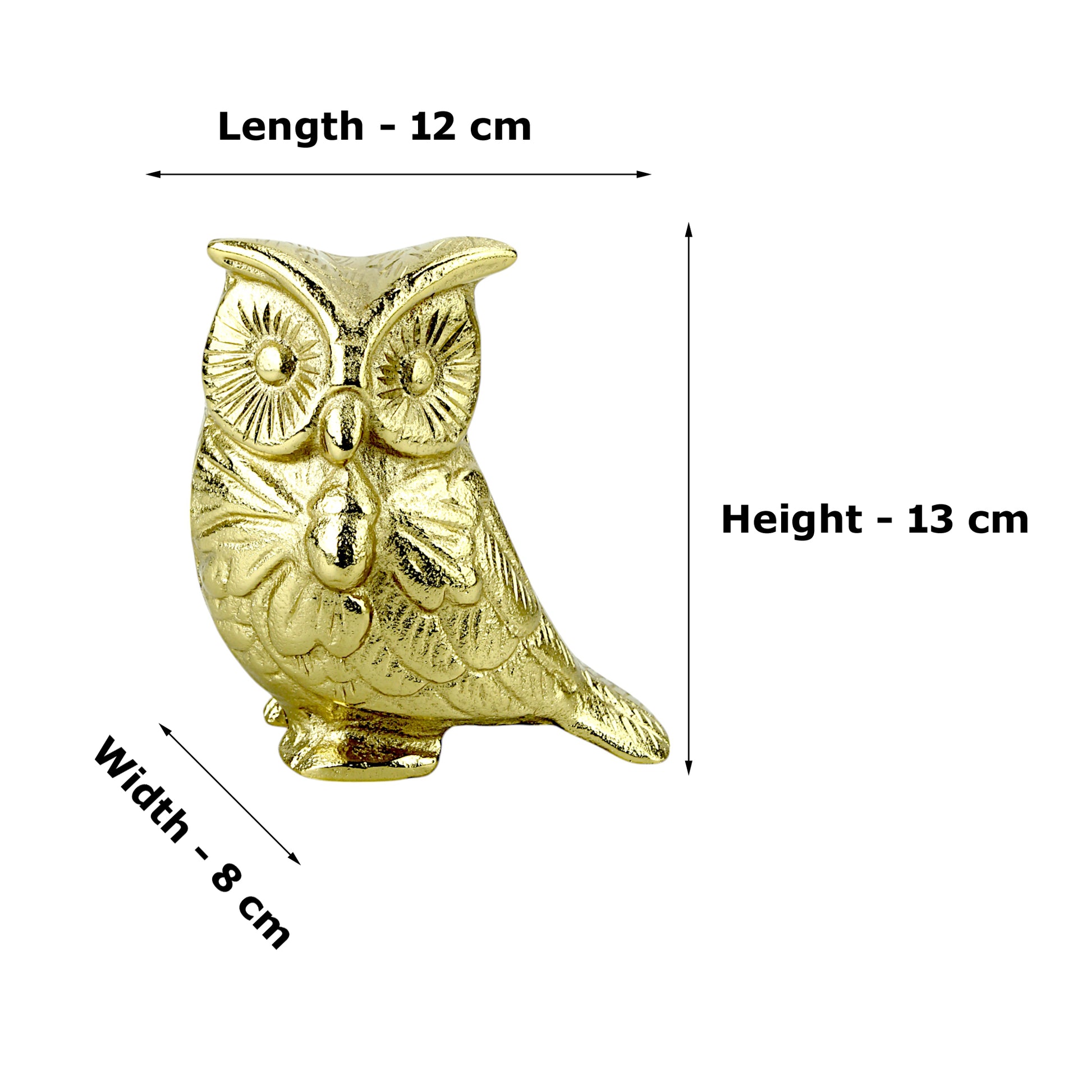 Handcrafted Golden Aluminum Owl Figurine