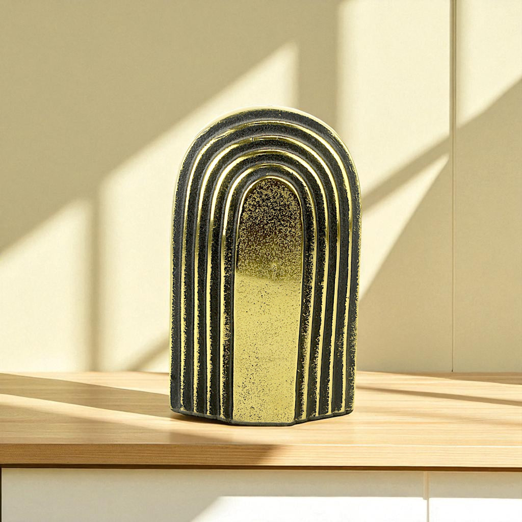 Modern Golden Aluminum Reverse U-Shape Figurine