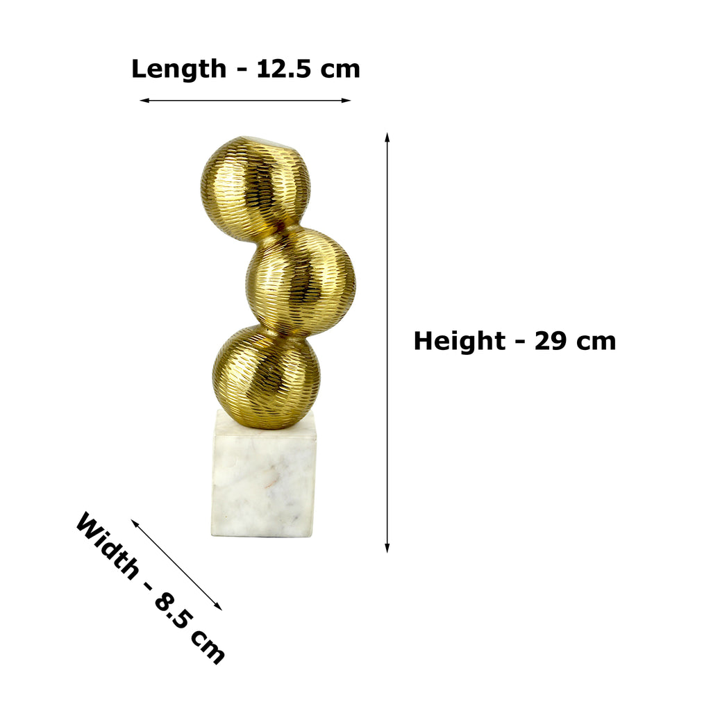 Golden Aluminum Spherical Sculpture Figurines