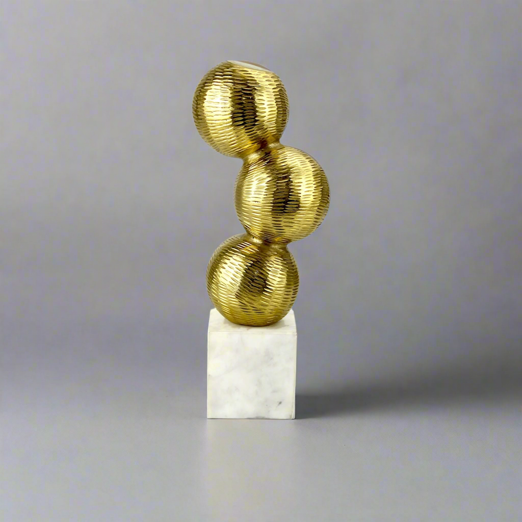 Golden Aluminum Spherical Sculpture Figurines
