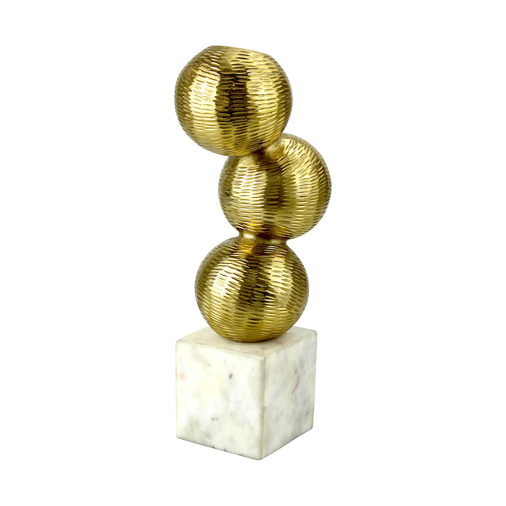 Golden Aluminum Spherical Sculpture Figurines
