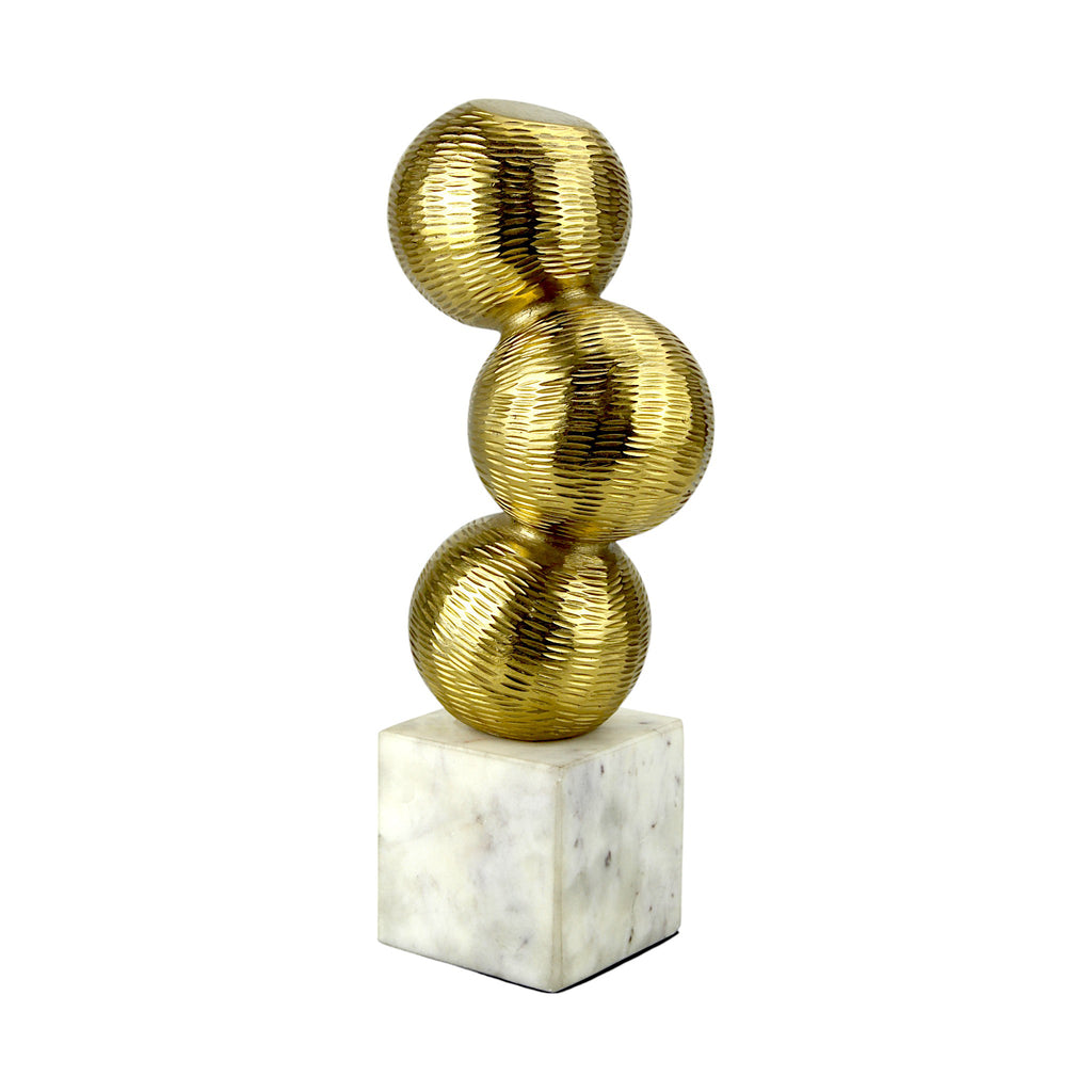 Golden Aluminum Spherical Sculpture Figurines