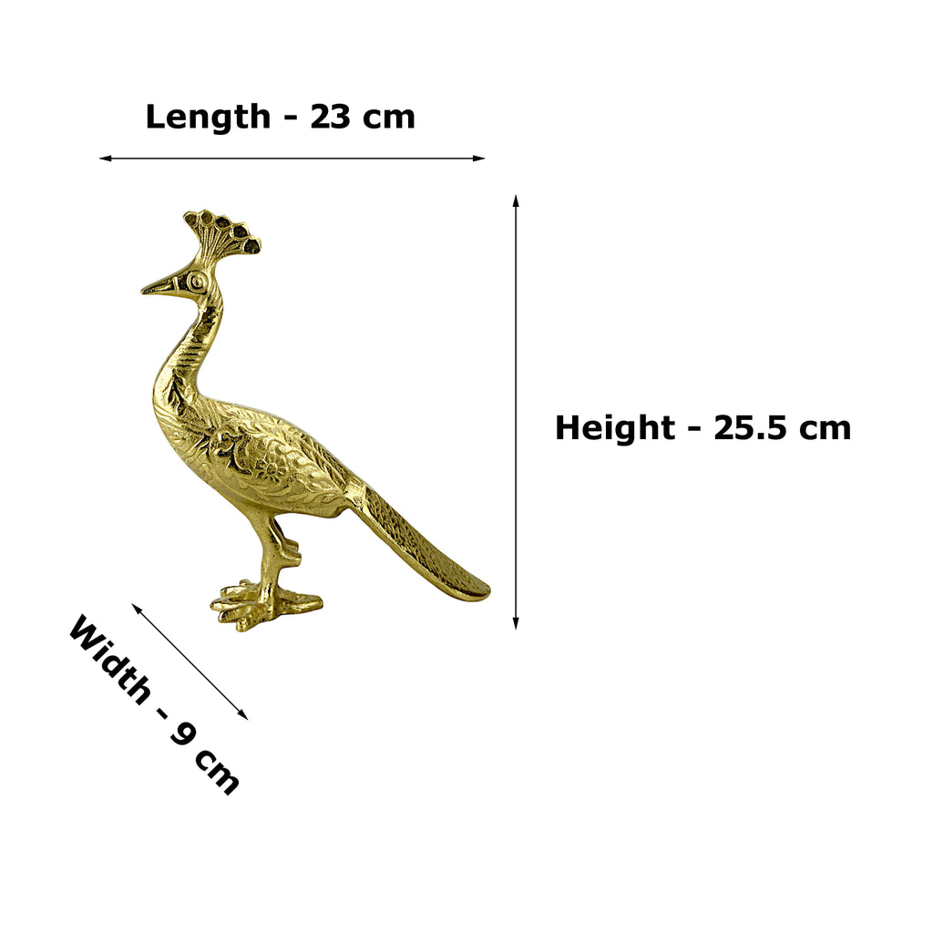 Golden Aluminum Peacock Figurine