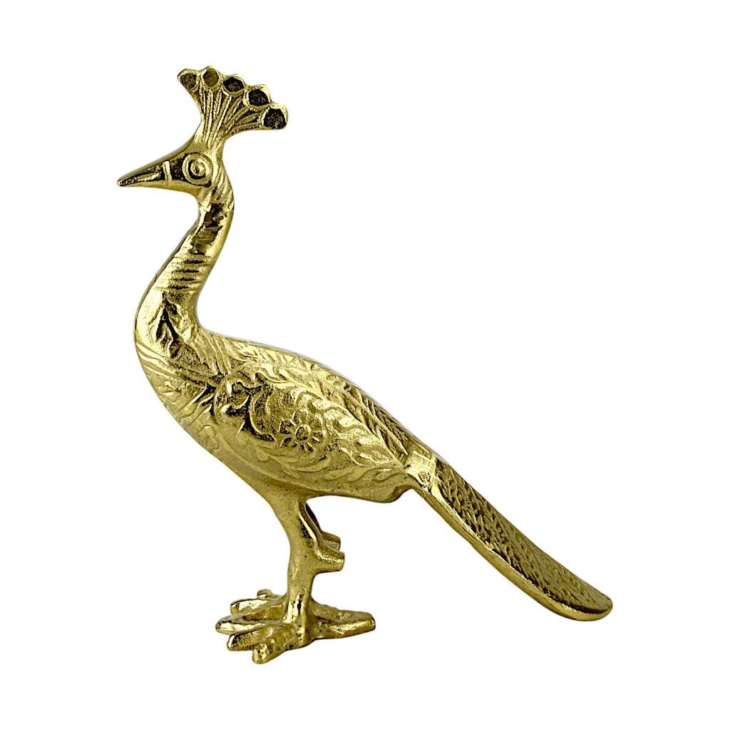 Golden Aluminum Peacock Figurine