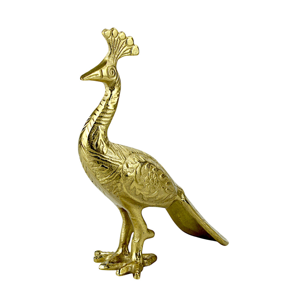 Golden Aluminum Peacock Figurine