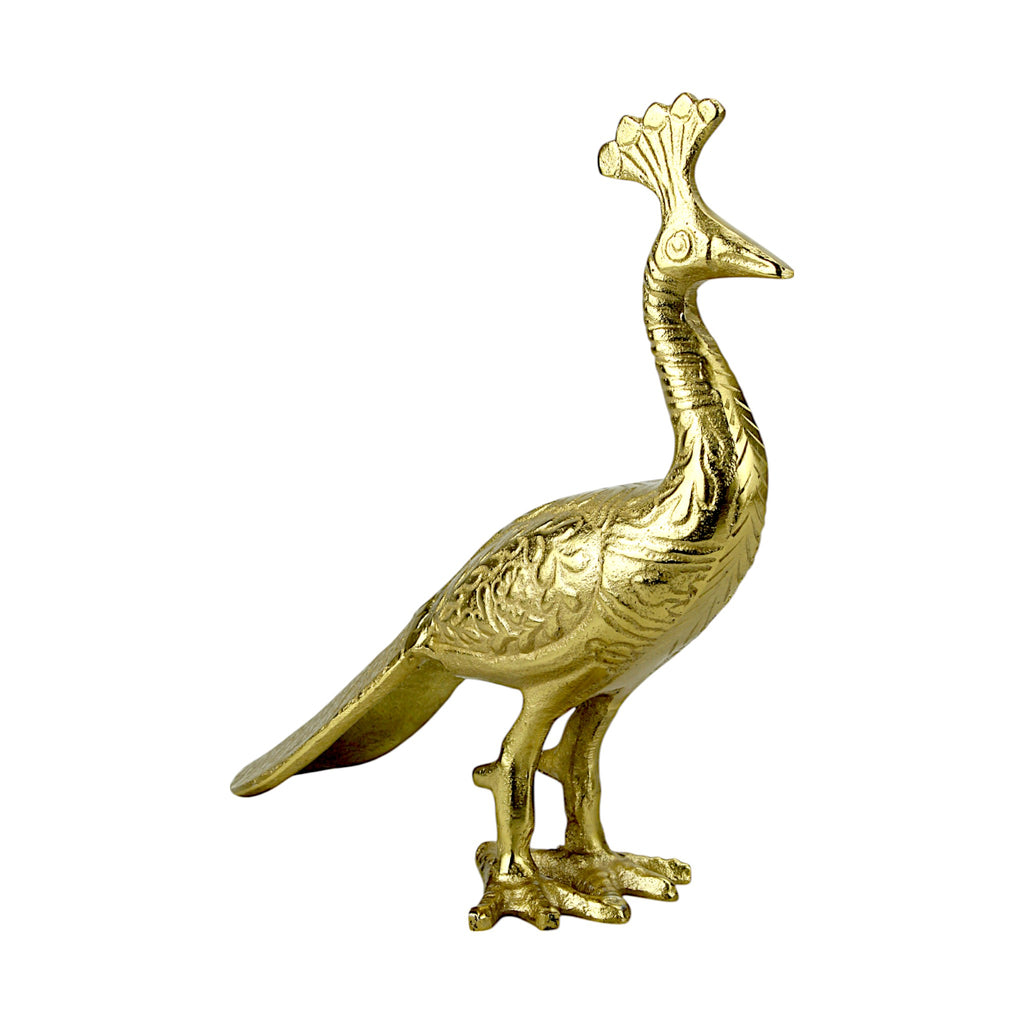 Golden Aluminum Peacock Figurine
