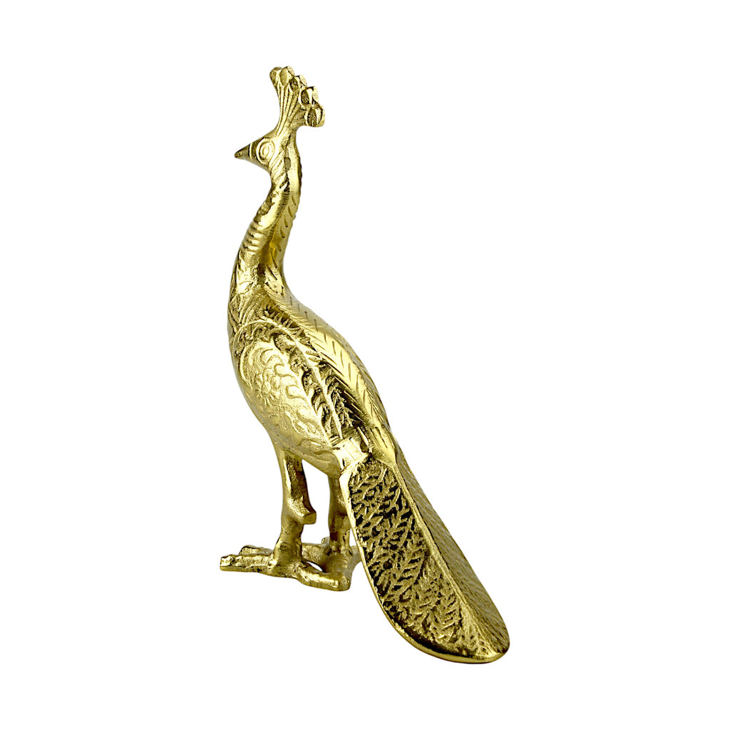 Golden Aluminum Peacock Figurine