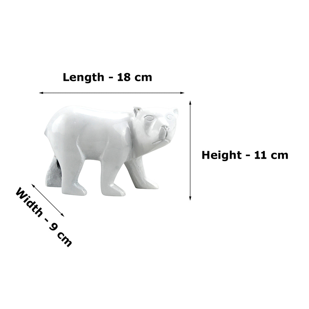 White Aluminum Bear Figurine