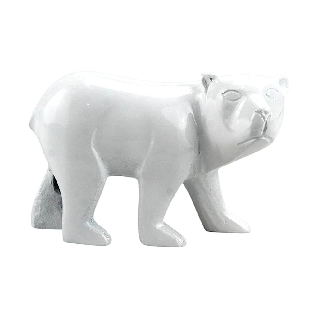 White Aluminum Bear Figurine