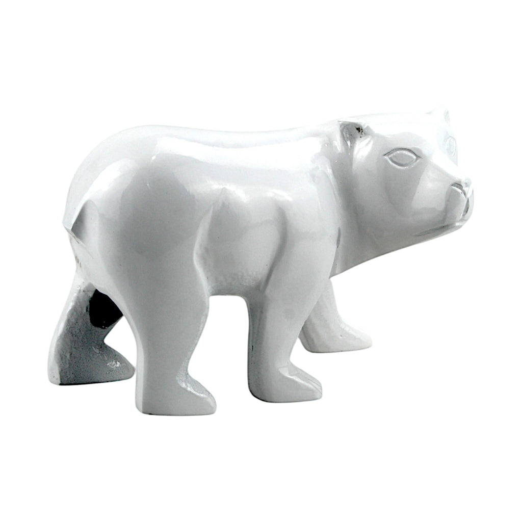 White Aluminum Bear Figurine
