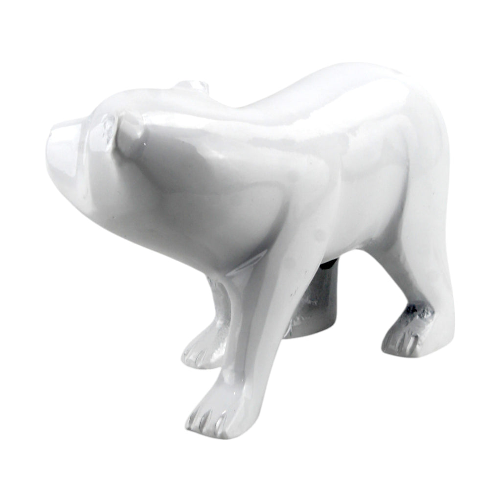 White Aluminum Bear Figurine