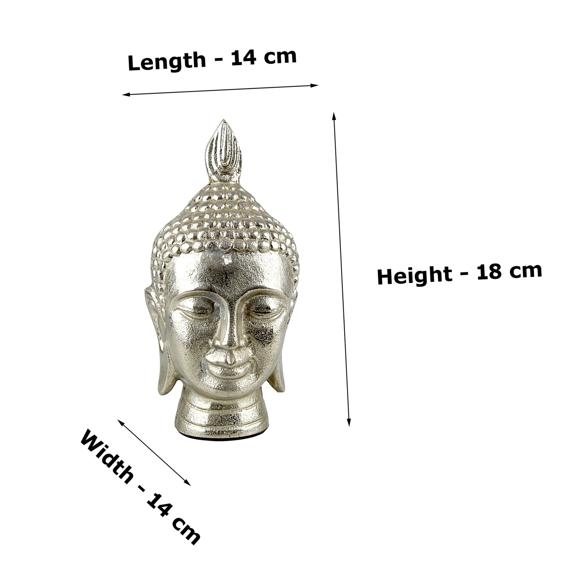Handcrafted Silver Aluminum Buddha Figurine