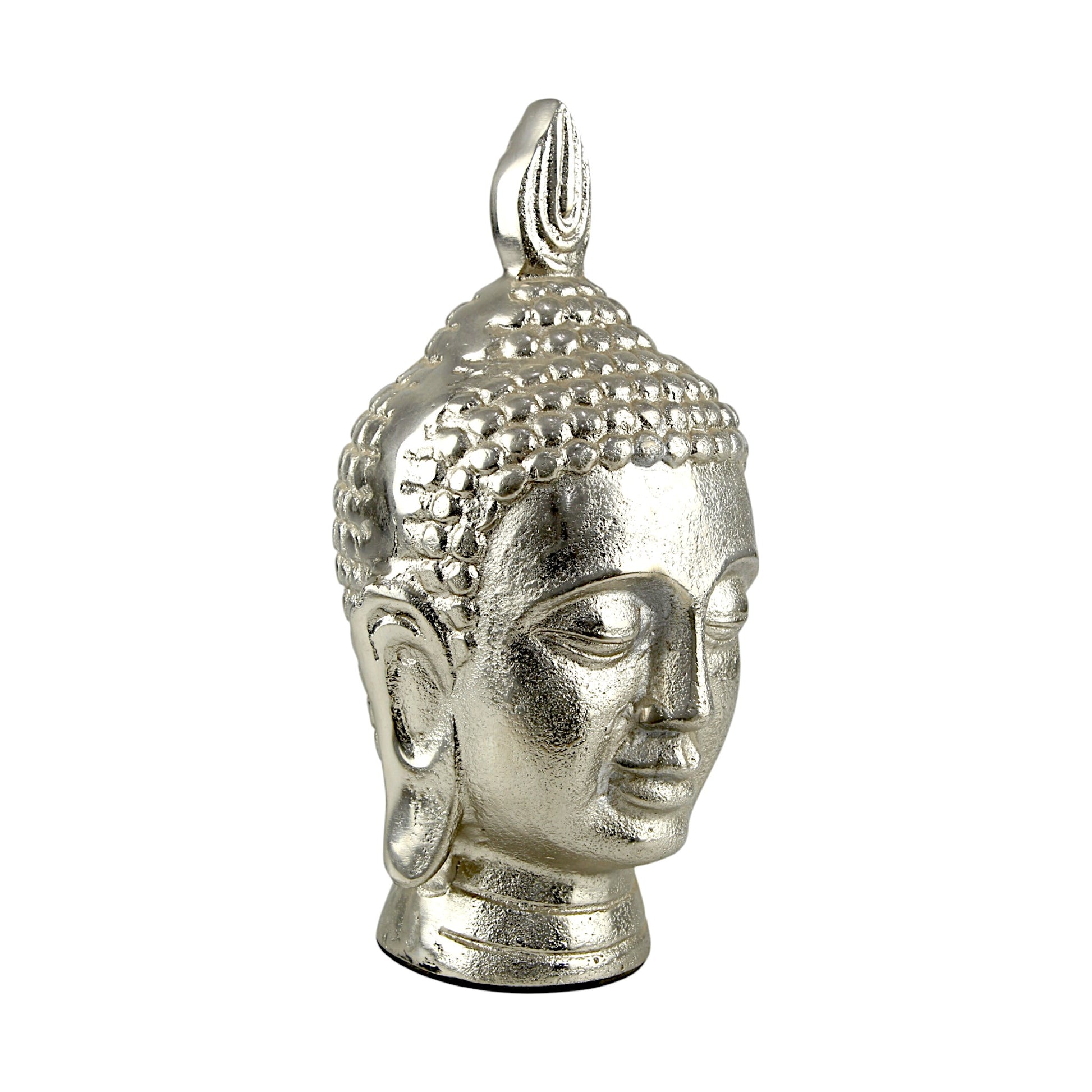 Handcrafted Silver Aluminum Buddha Figurine