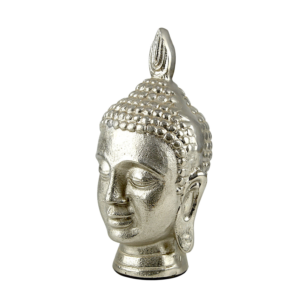 Handcrafted Silver Aluminum Buddha Figurine