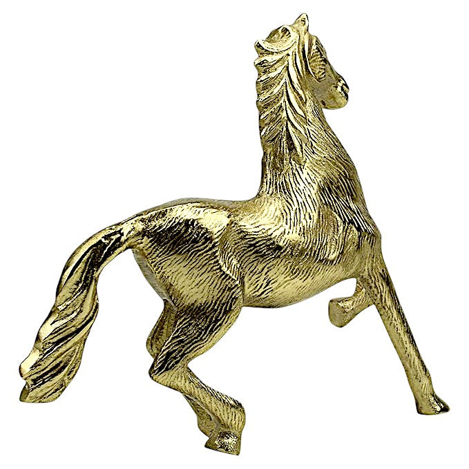 Golden Aluminum Horse Figurine