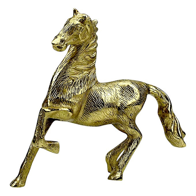 Golden Aluminum Horse Figurine