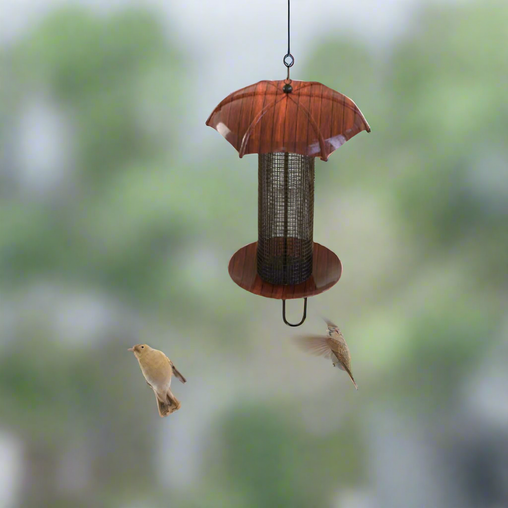 Umbrella Top Wooden Bird Feeder