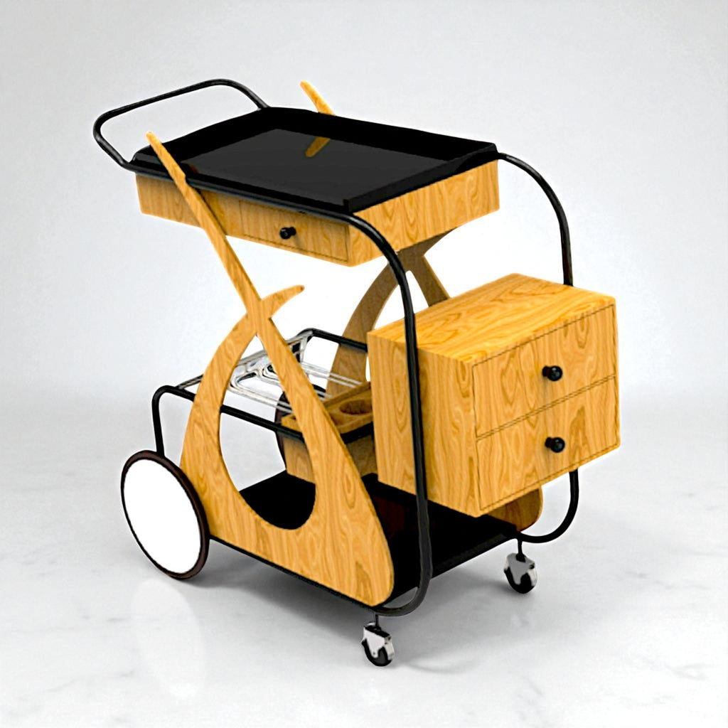 Wooden Designer Hospitality Bar Trolley