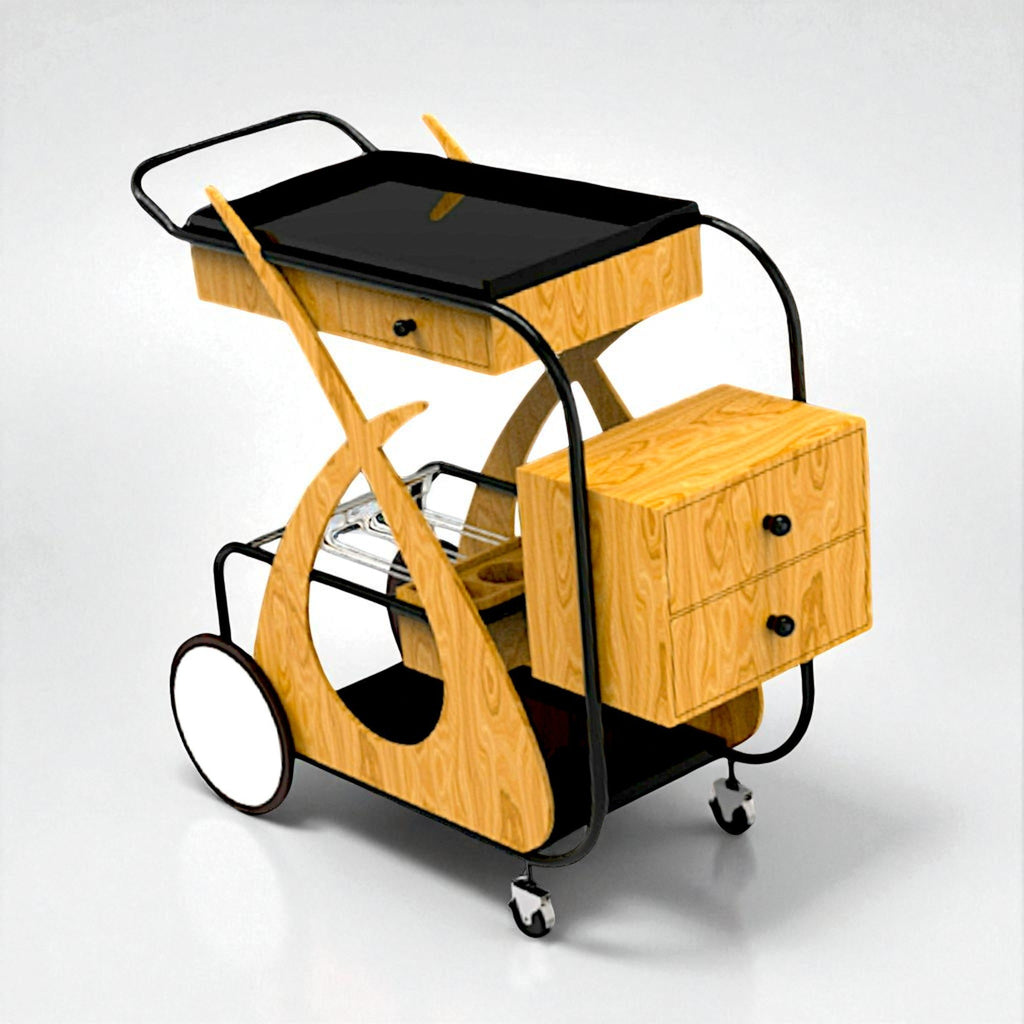 Wooden Designer Hospitality Bar Trolley