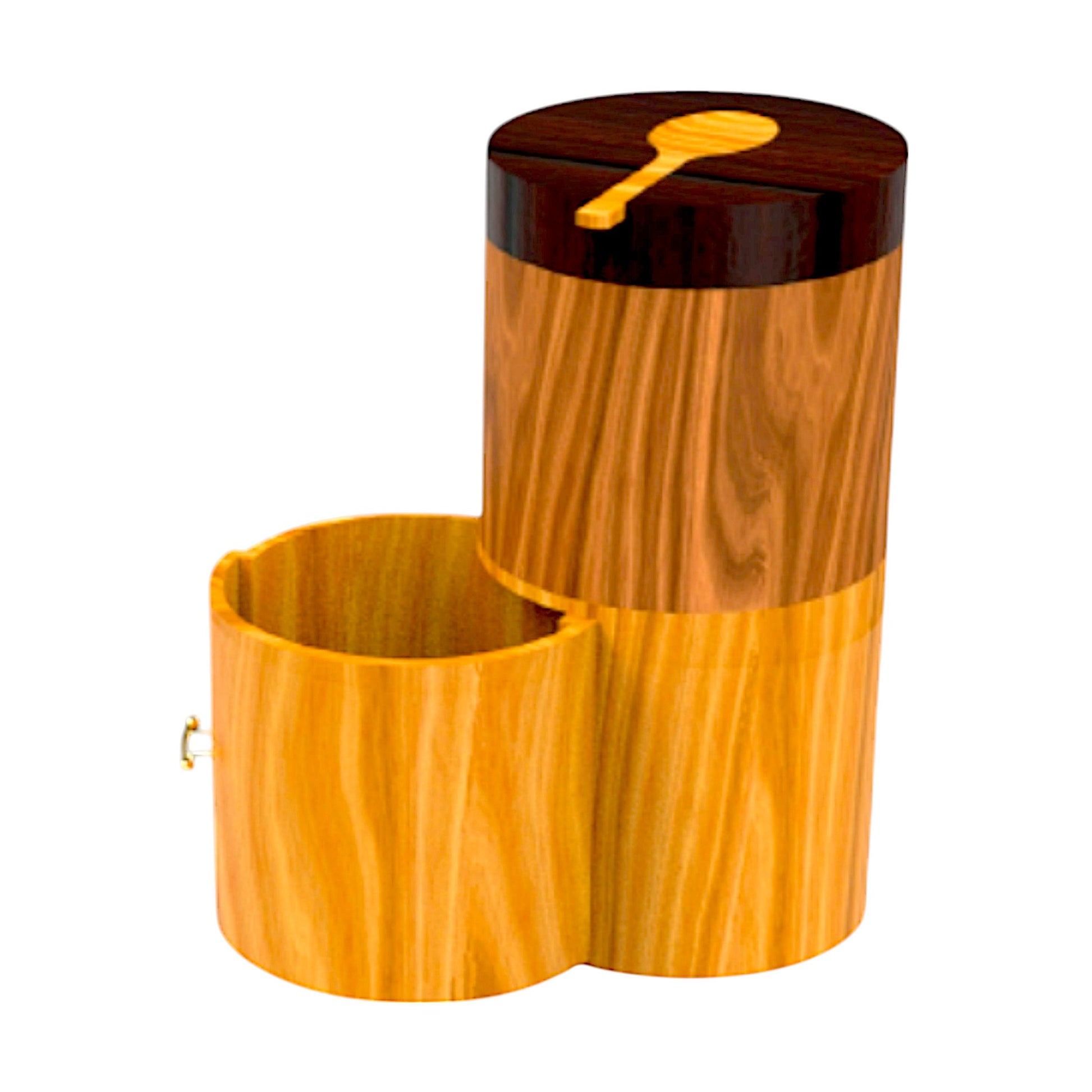Premium Dual-Tone Wooden Salt and Pepper Dispenser