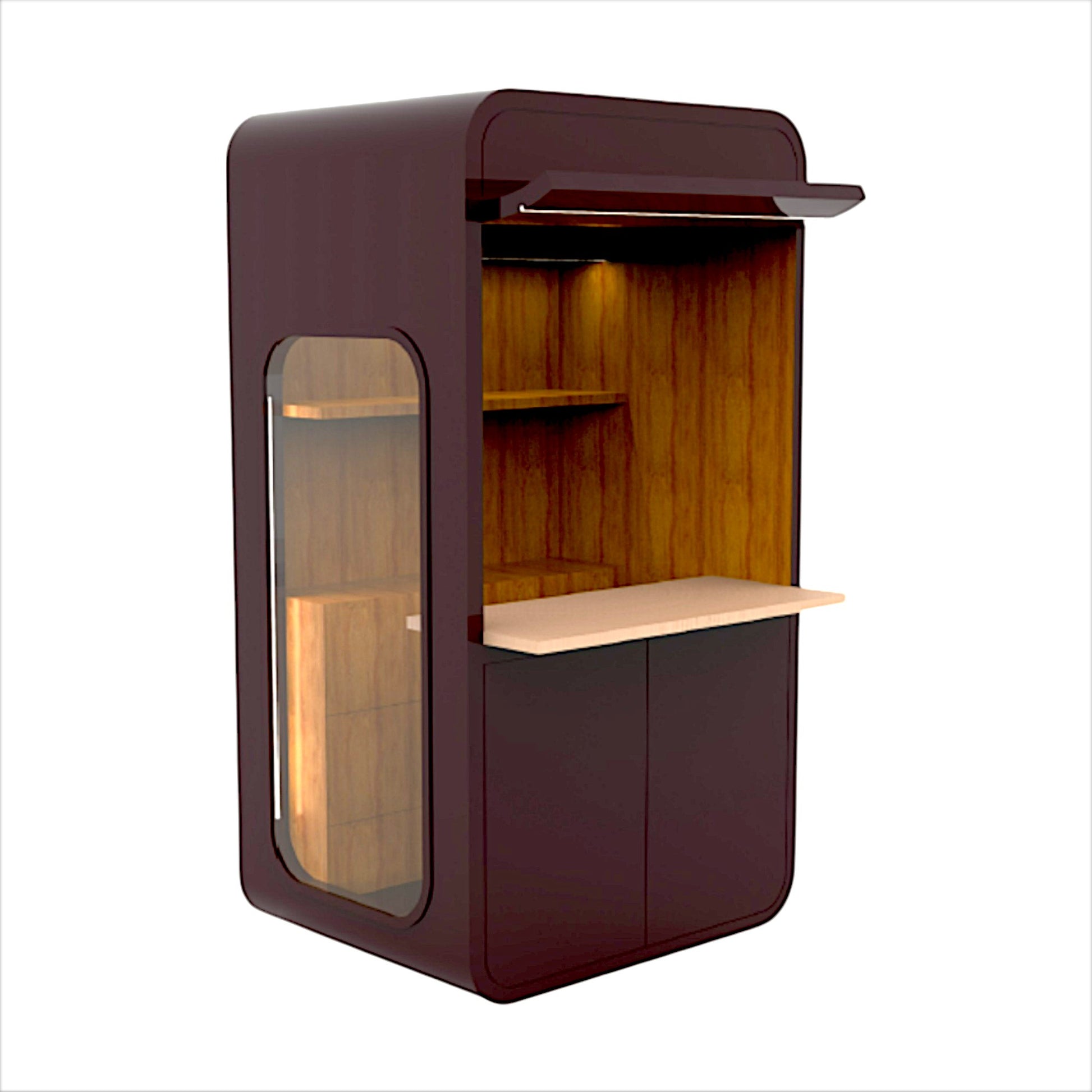 Compact Acacia Finish Wooden Tea Stand