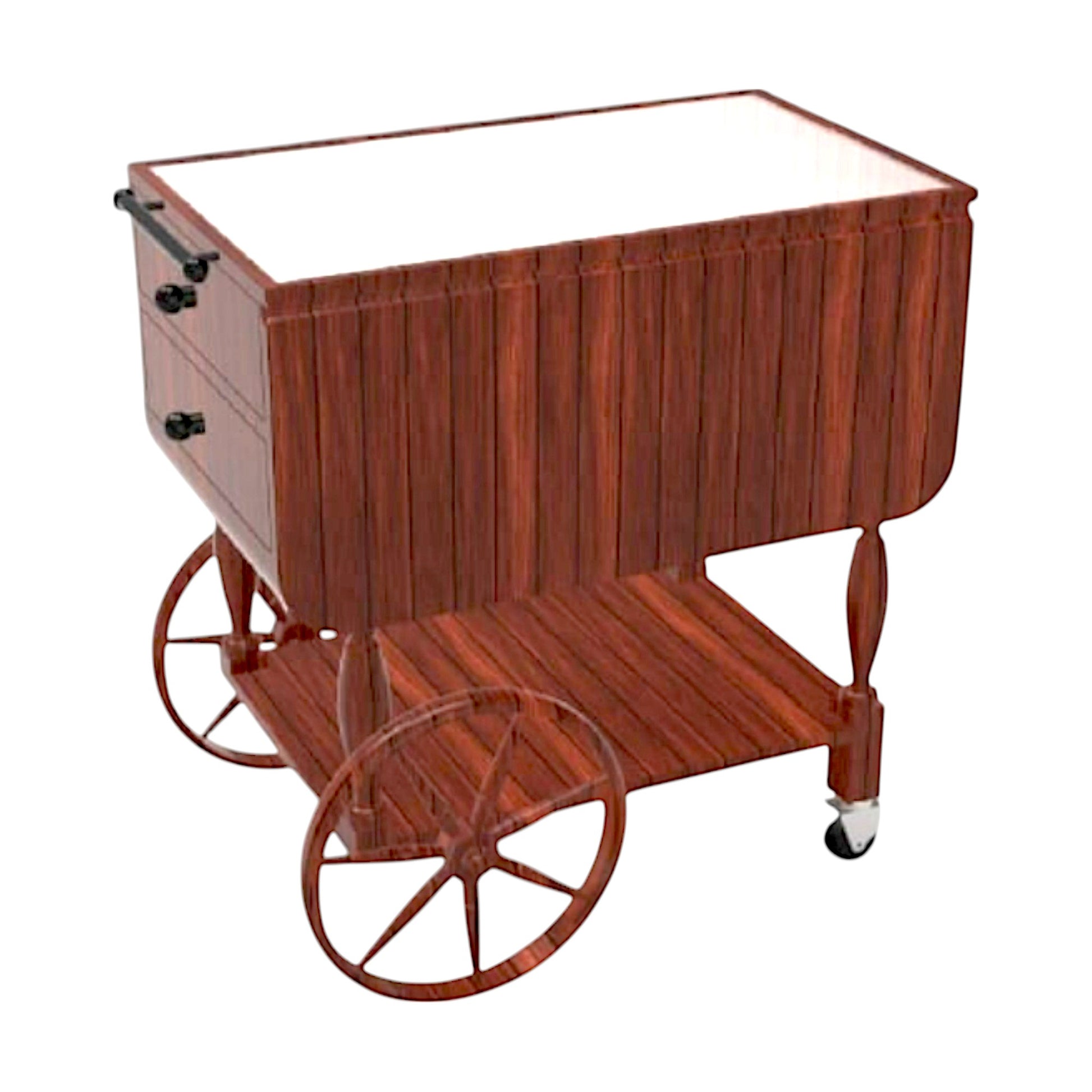 Elegant Wooden Tea Cart
