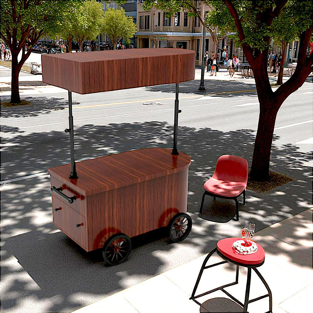 Elegant Wooden Tea Cart