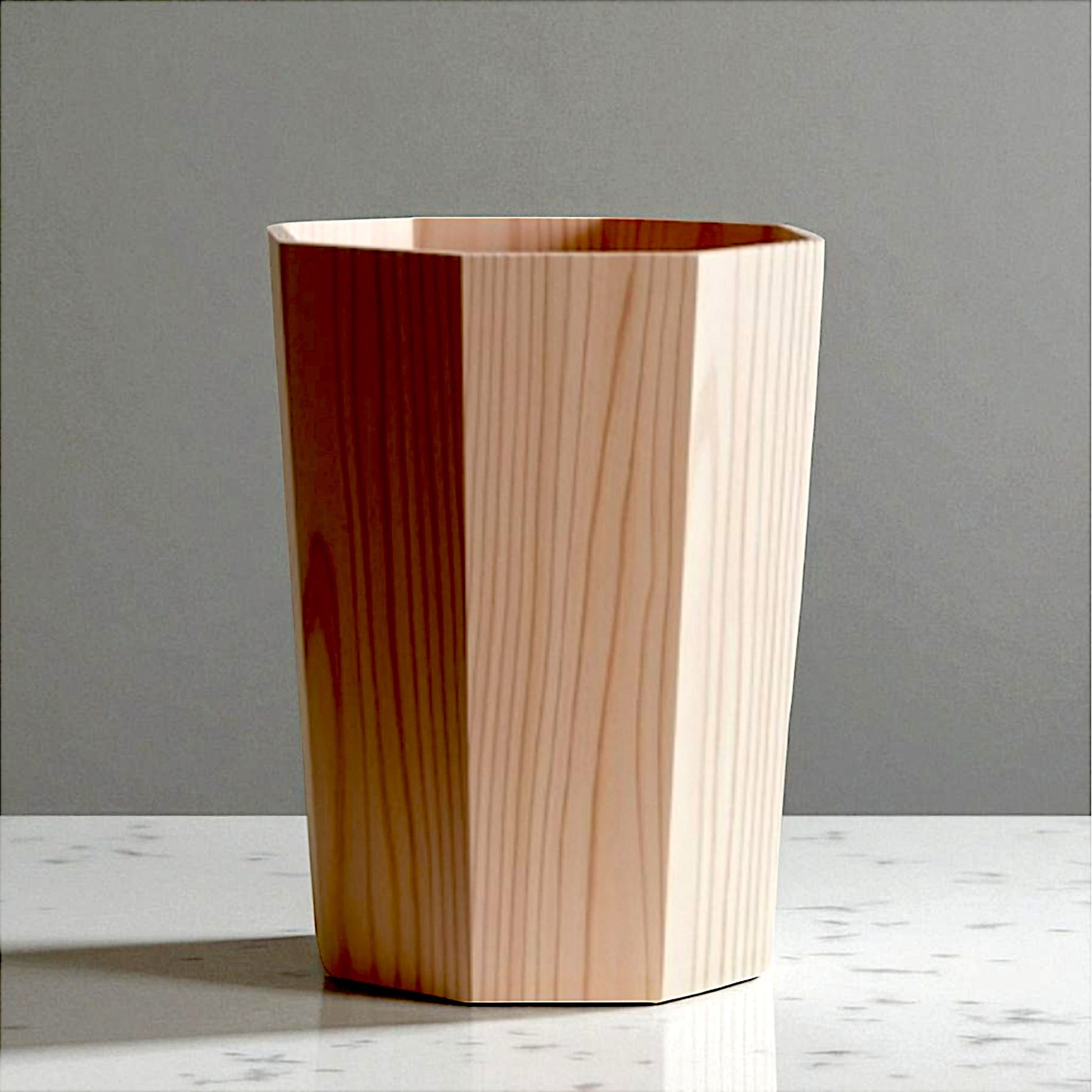 Geometric Wooden Dustbin