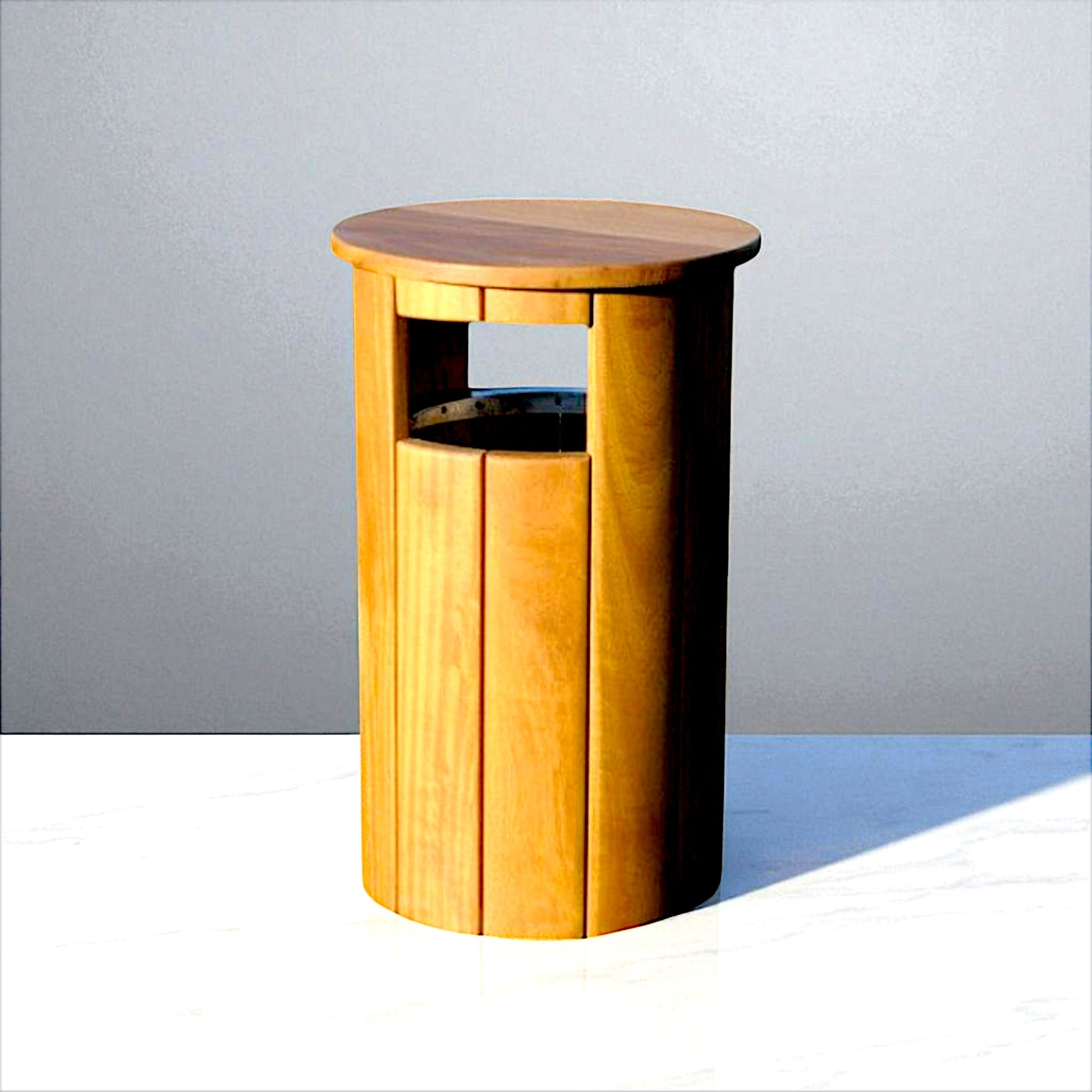 Handcrafted Round Wooden Dustbin