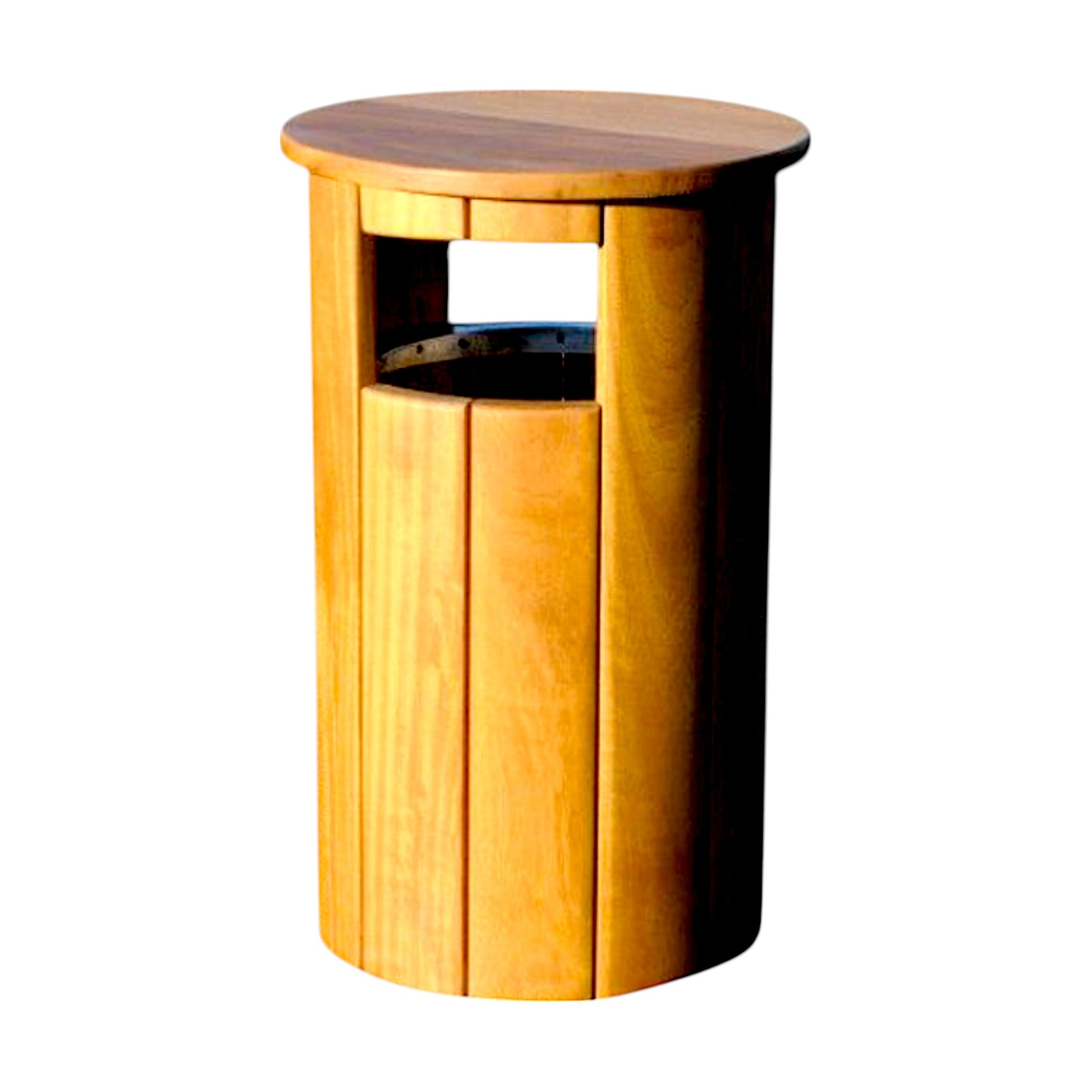 Handcrafted Round Wooden Dustbin