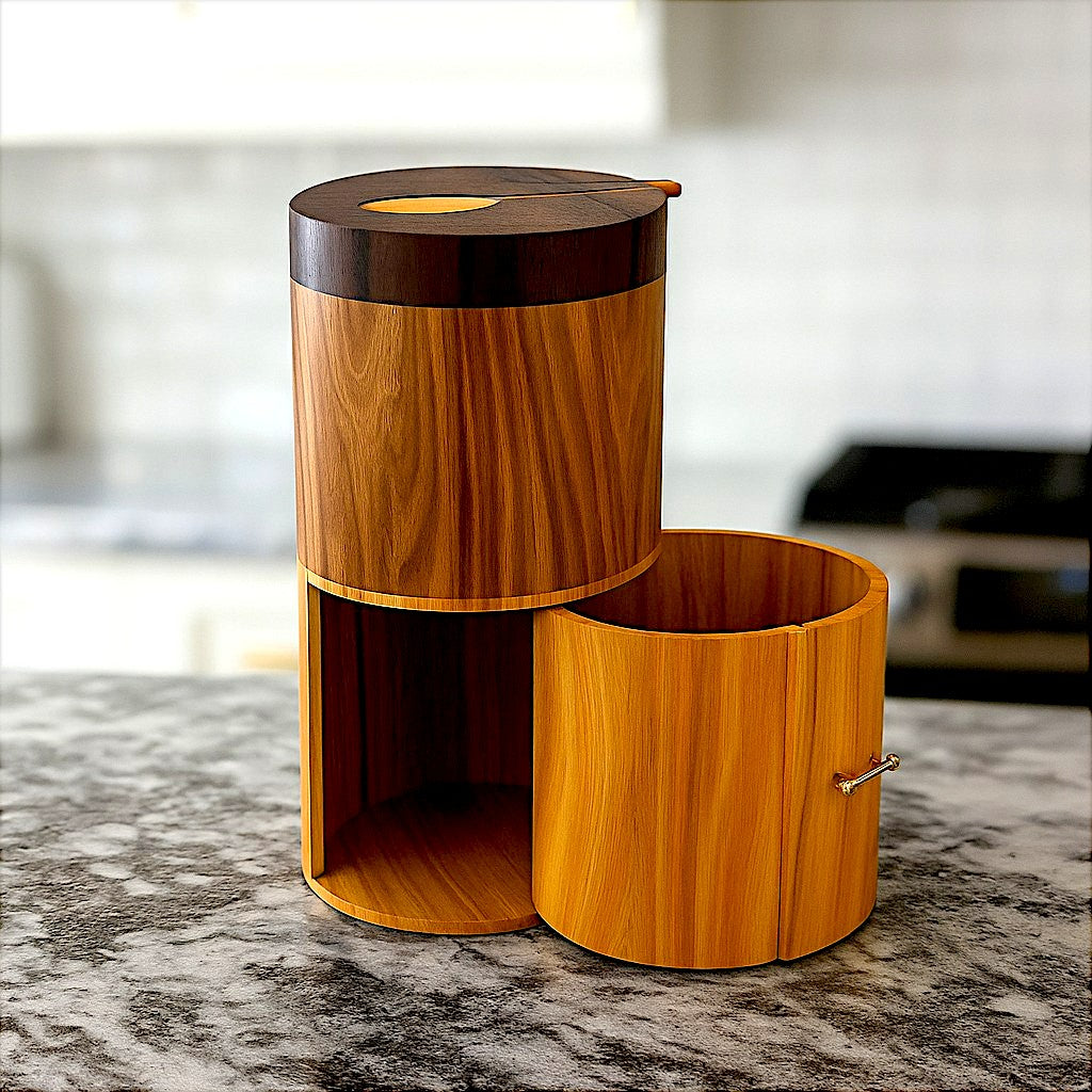 Premium Dual-Tone Wooden Salt and Pepper Dispenser