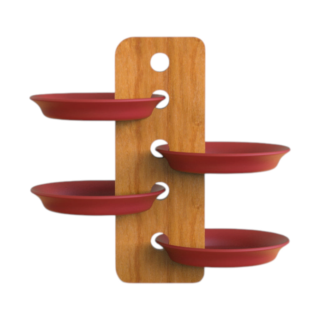 Multi-Level Wooden Bird Feeder and Bird Bath