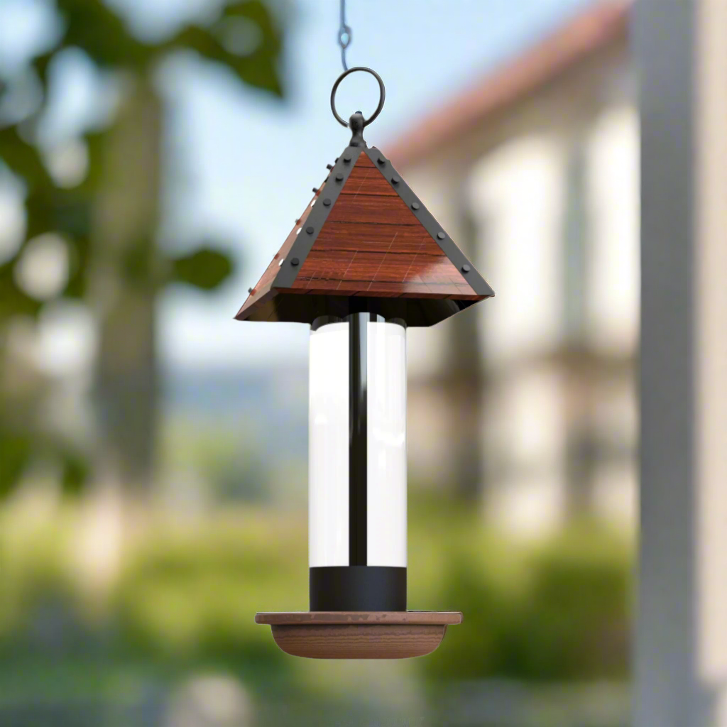 Lamp-Inspired Wooden Bird Feeder