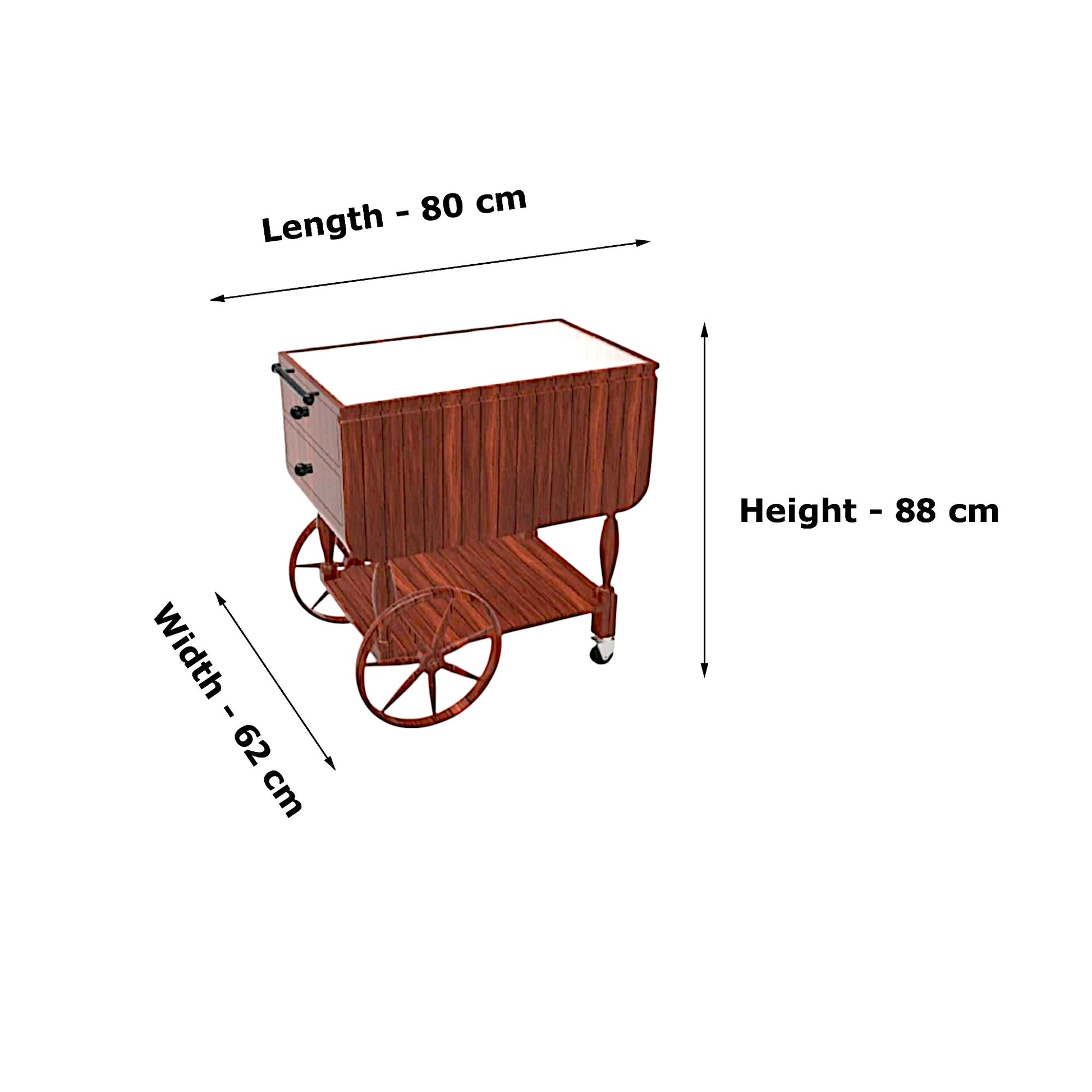 Elegant Wooden Tea Cart